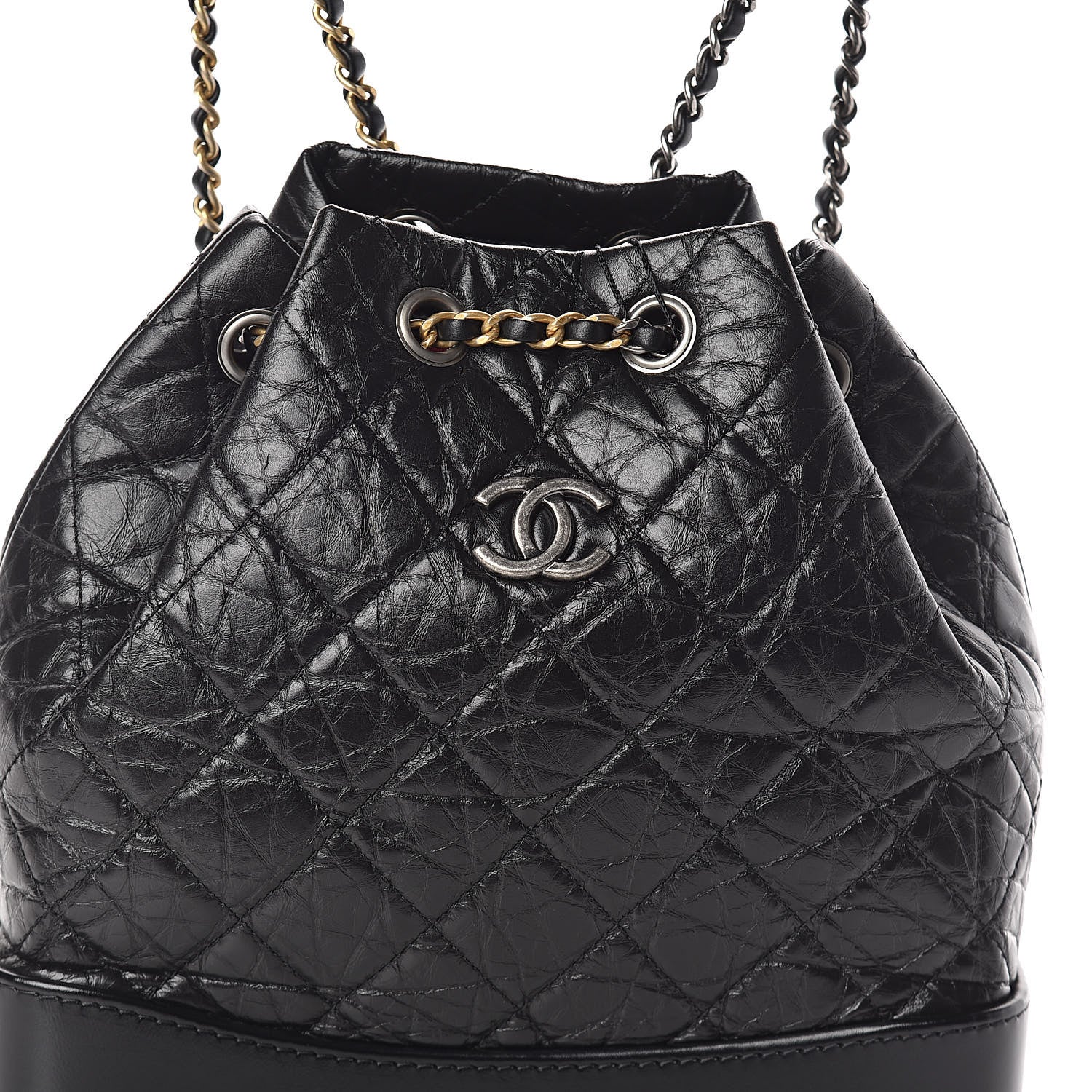 Chanel Aged Calfskin Quilted Small Gabrielle Backpack Black 8 of 10