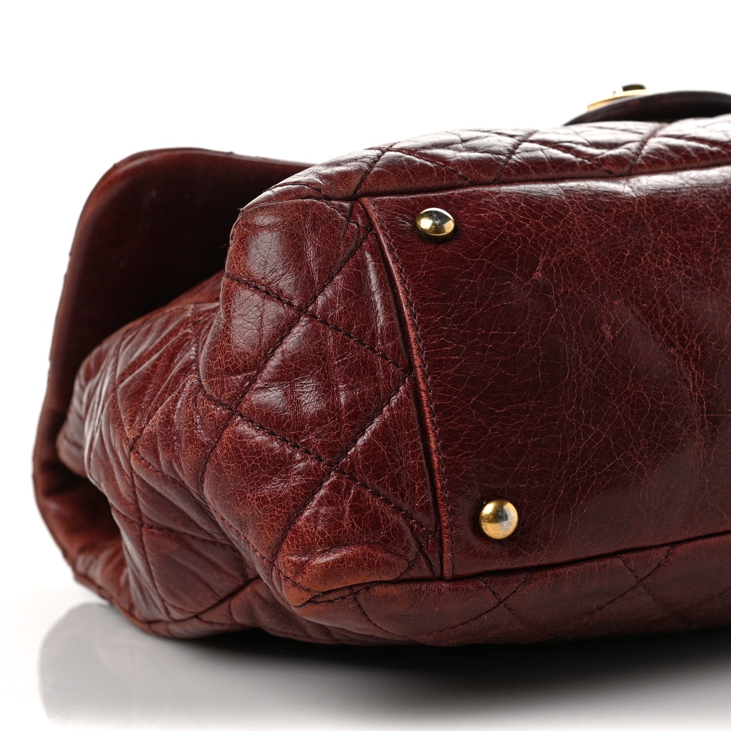 Chanel Glazed Calfskin Castle Rock Large Flap Burgundy 7 of 11