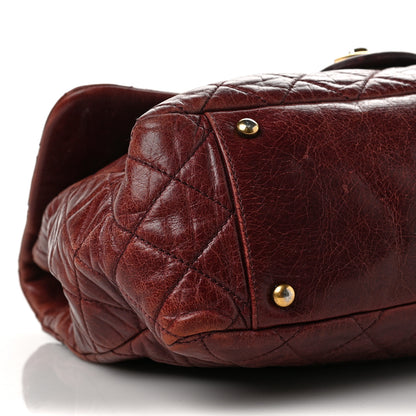 Chanel Glazed Calfskin Castle Rock Large Flap Burgundy 7 of 11