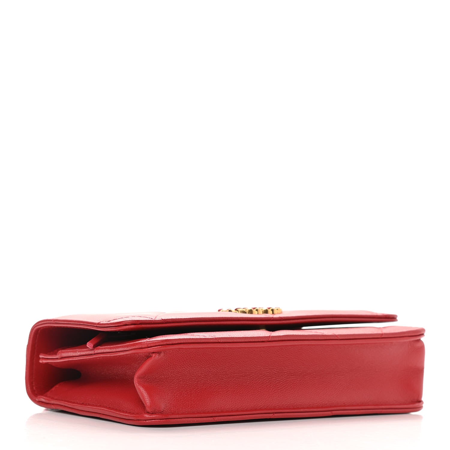 Chanel Goatskin Quilted Chanel 19 Wallet On Chain WOC Red 4 of 13
