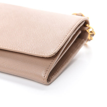 Prada Saffiano Metal Oro Chain Wallet Cammeo 10 of 12