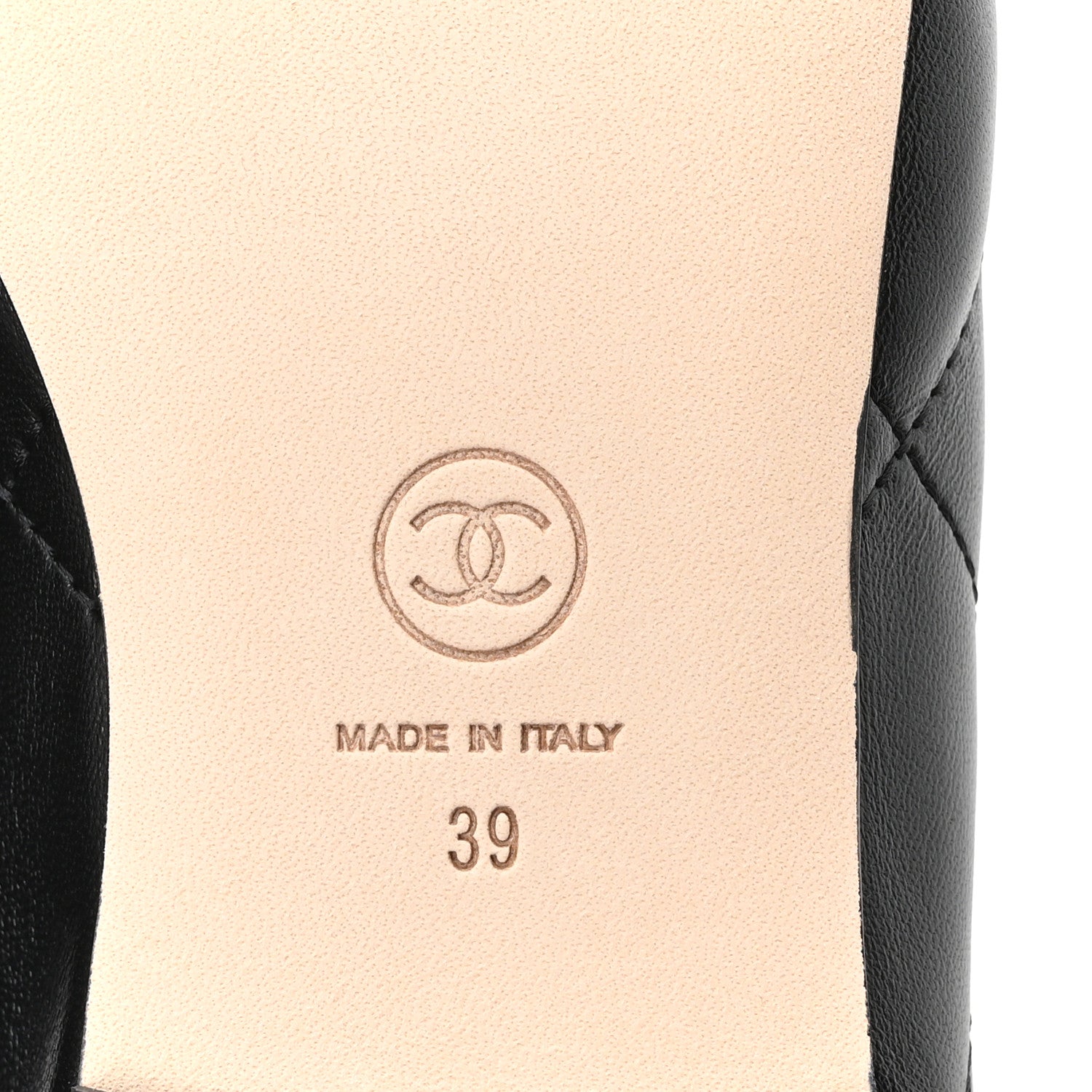 Chanel Lambskin Quilted CC Cambon Ballet Flats 39 Black White 7 of 9