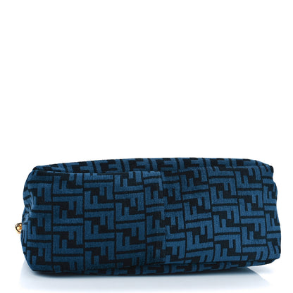 Fendi Chenille Vitello Seta Plexiglass FF Fendi O'Lock Zipper Blue Black 4 of 9