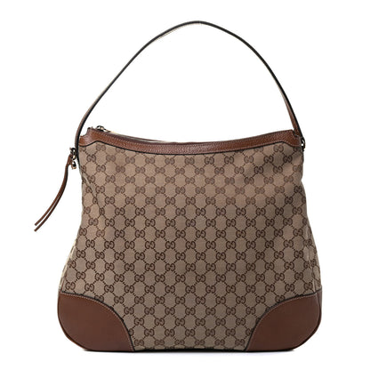 Gucci Monogram Textured Calfskin Large Bree Hobo Beige Ebony Nocciola 1 of 8