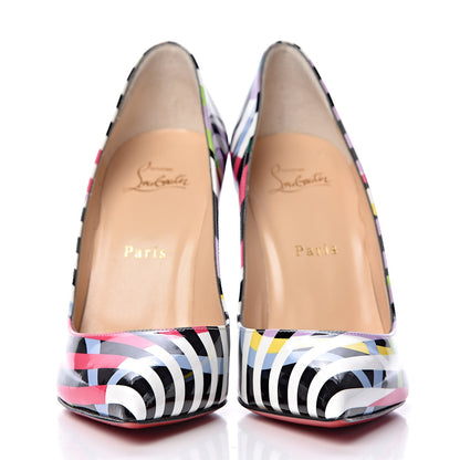 Christian Louboutin Patent Cinestripes Pigalle Follies 100 Pumps 38.5 Multi 2 of 8