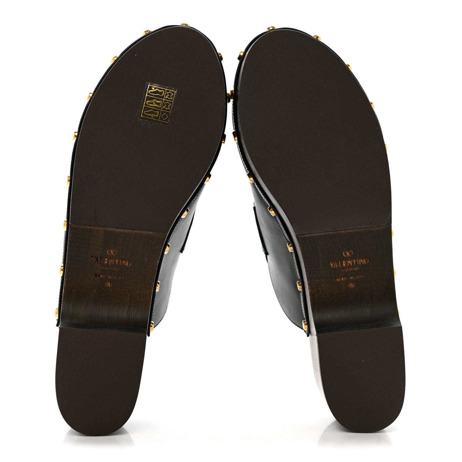 Valentino Garavani Calfskin Vlogo Signature Fringe 45mm Clogs 40