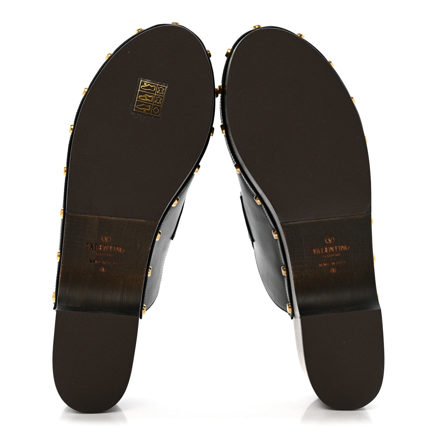 Calfskin Vlogo Signature Fringe 45mm Clogs 40 Black