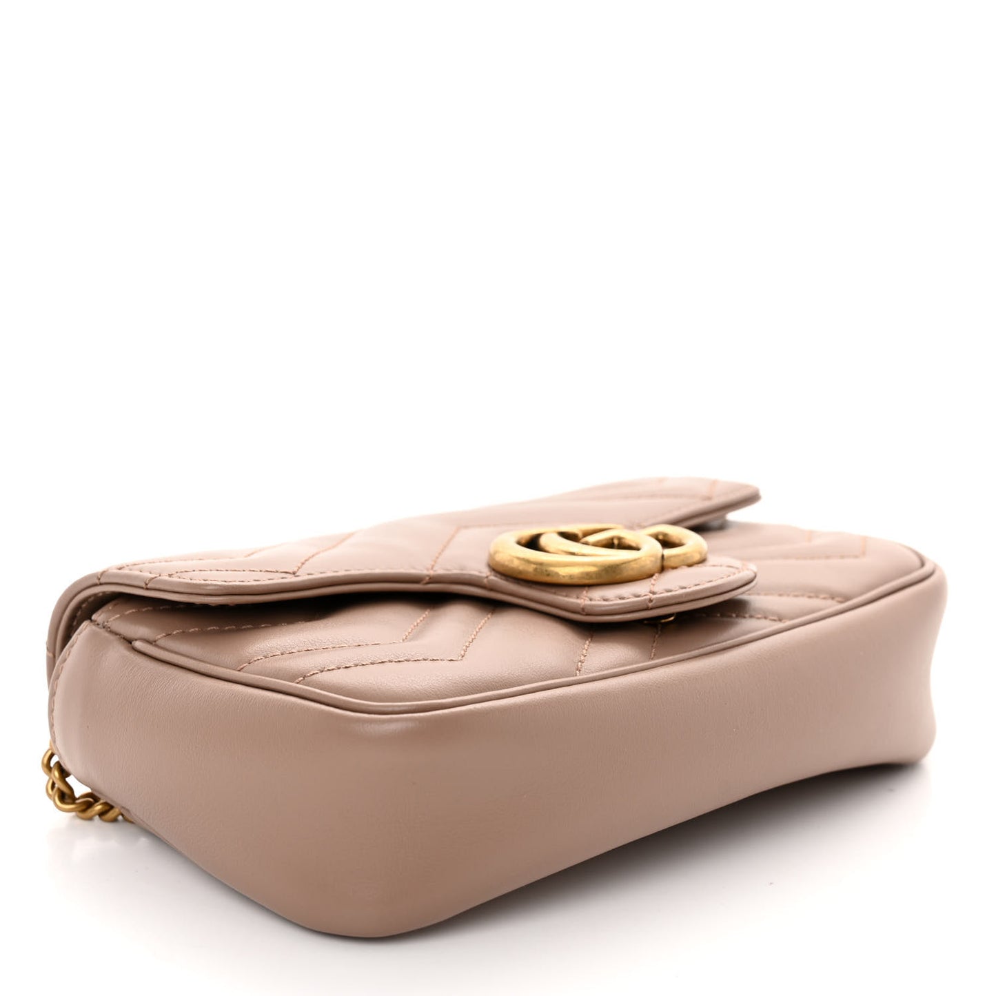 Calfskin Matelasse Super Mini GG Marmont Shoulder Bag Porcelain Rose