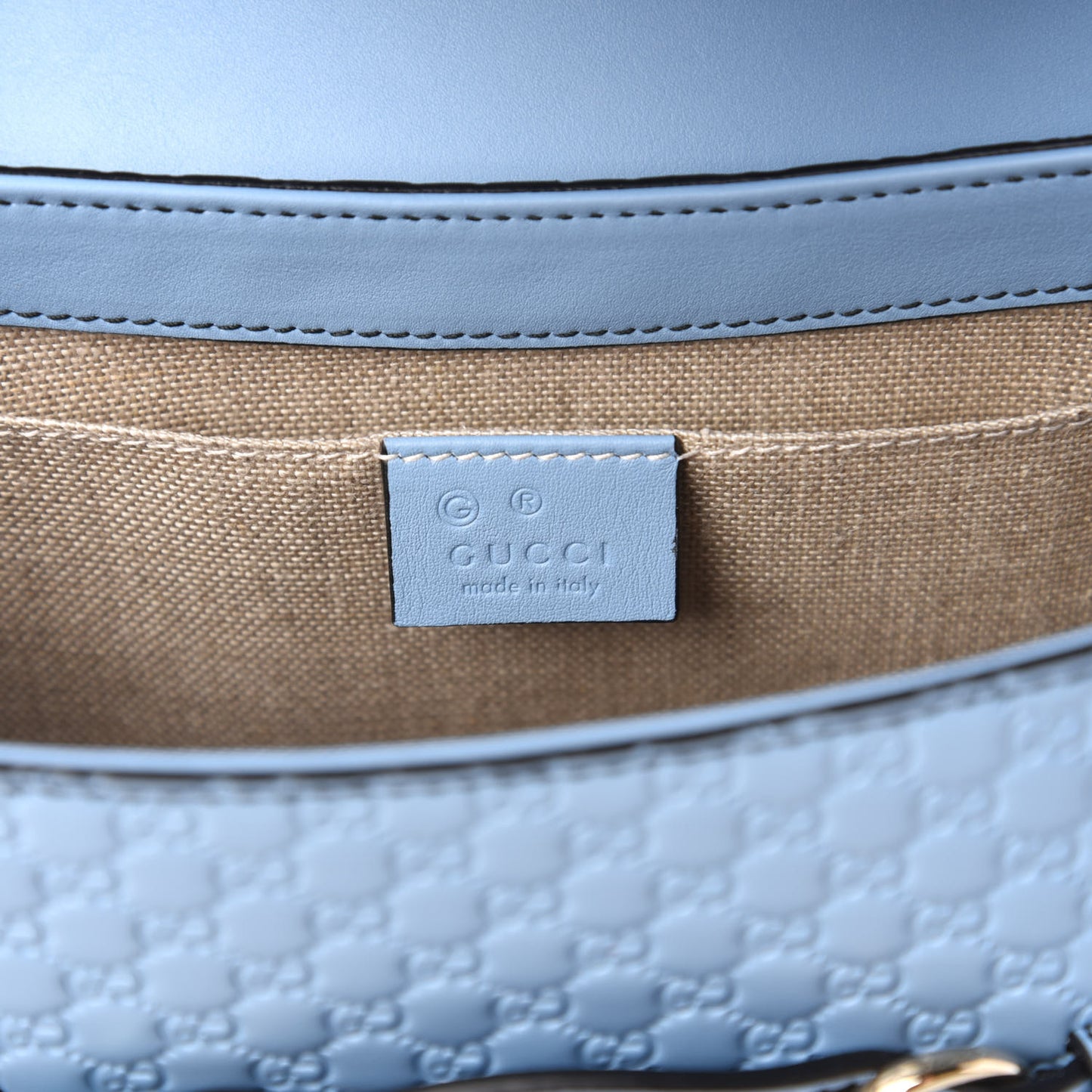 Microguccissima Medium Emily Chain Shoulder Bag Mineral Blue