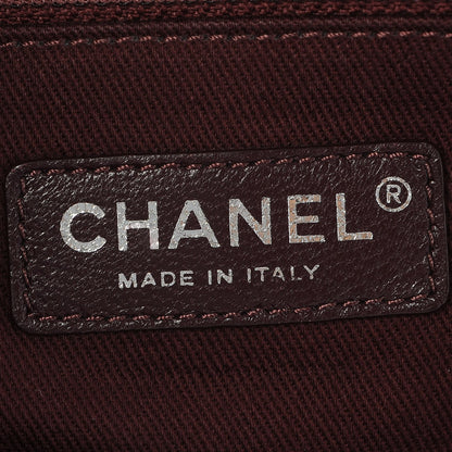 Chanel Iridescent Calfskin Quilted Large Gentle Boy Flap Navy 6 of 7