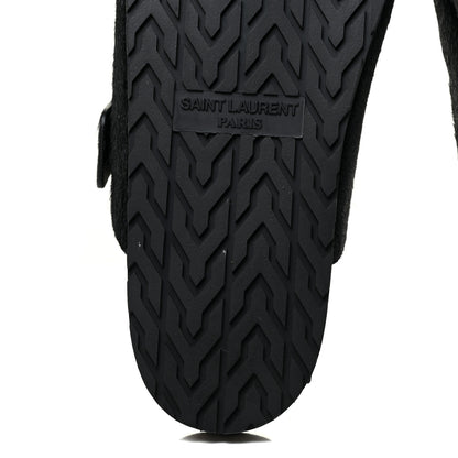Saint Laurent Calf Hair Jimmy Cross Slides 38.5 Black 8 of 12