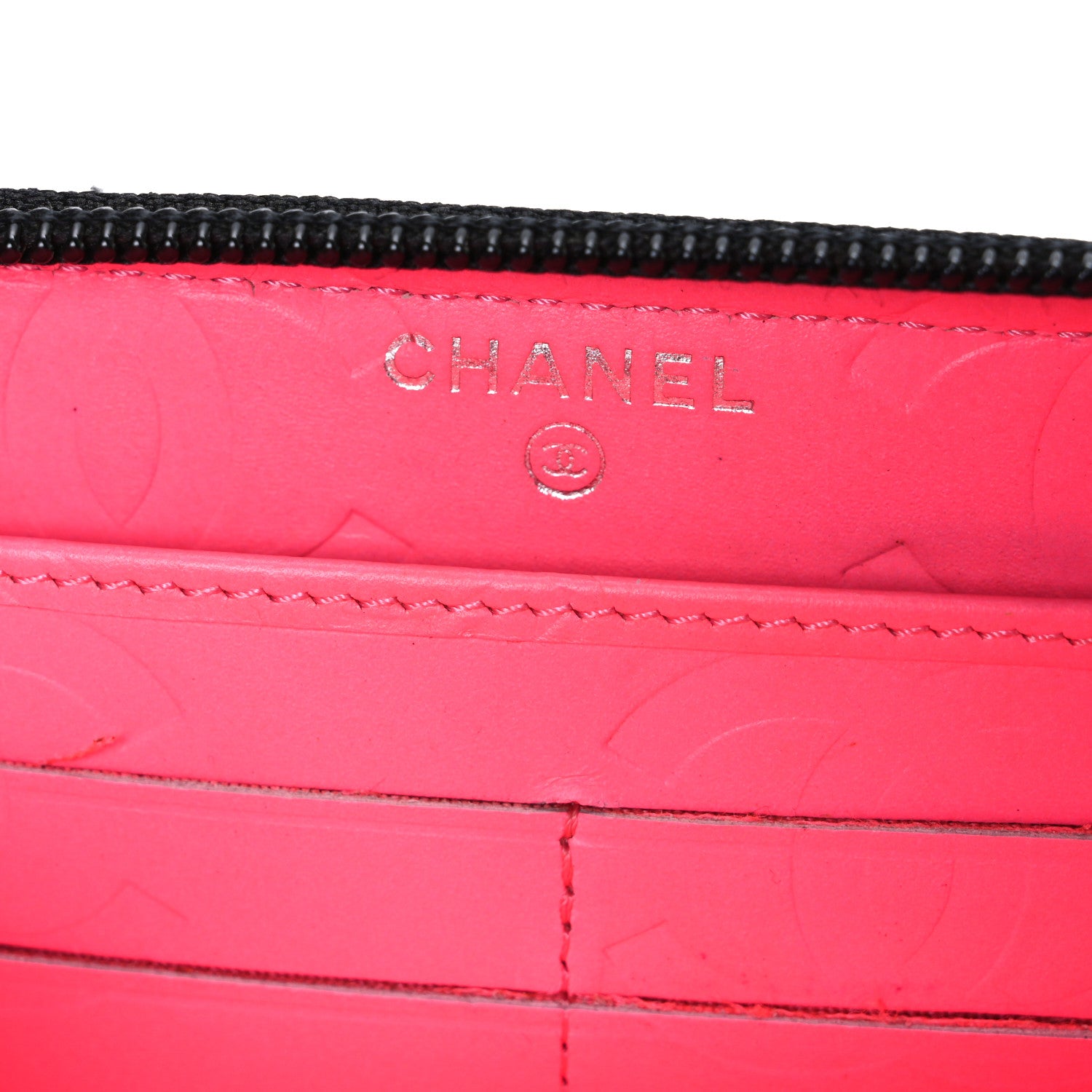 Chanel Calfskin Quilted Cambon Large Gusset Zip Around Wallet Black 6 of 10