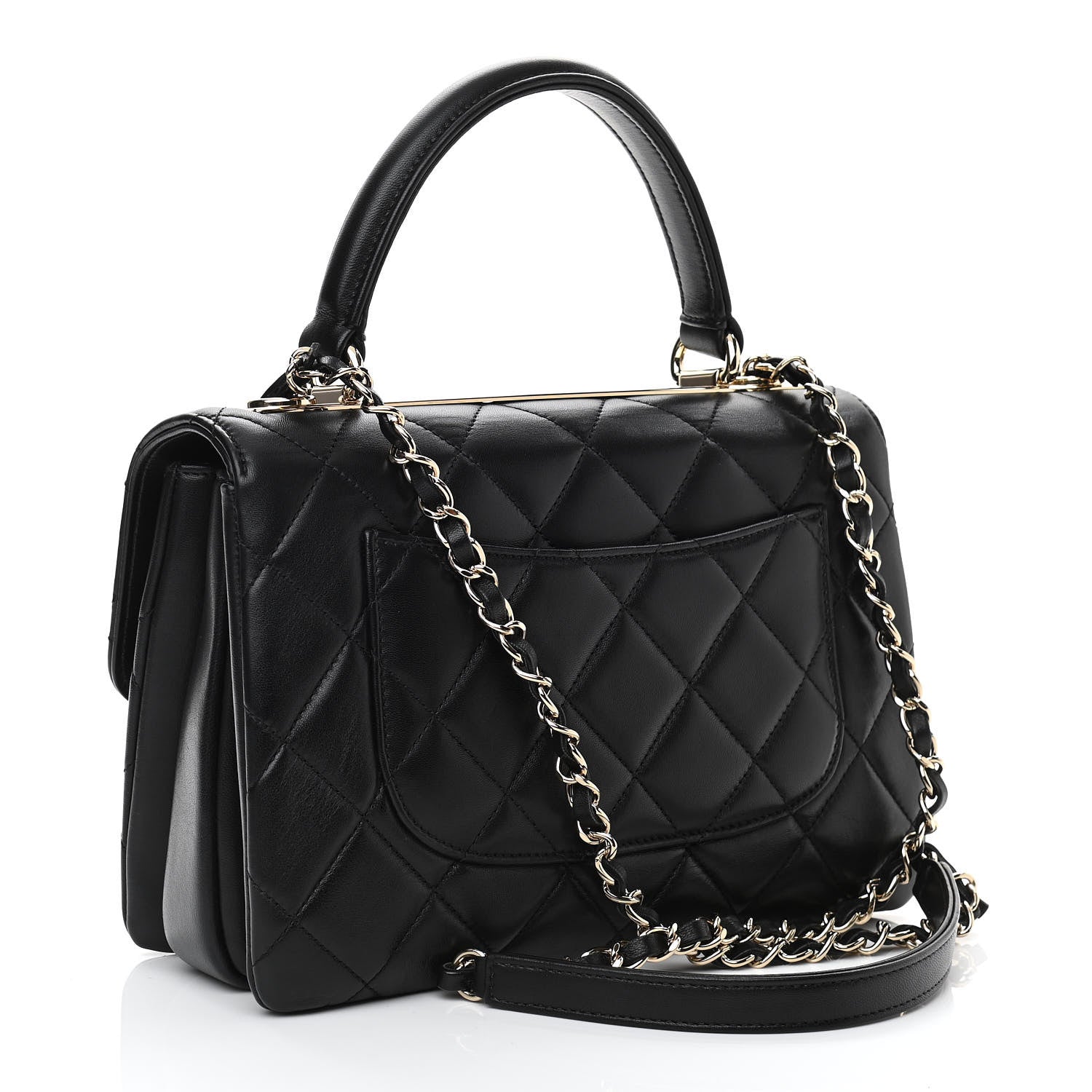 Chanel Lambskin Quilted Small Trendy CC Dual Handle Flap Bag Black 3 of 11