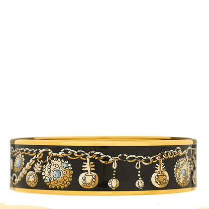 Hermes Enamel Printed Wide Bracelet 65 Black 3 of 5