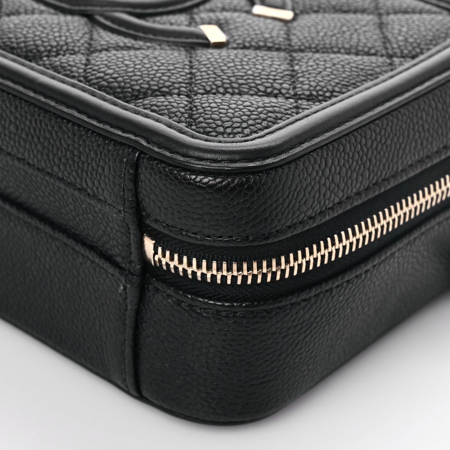 Chanel Caviar Quilted Small CC Filigree Vanity Case Black 5 of 9