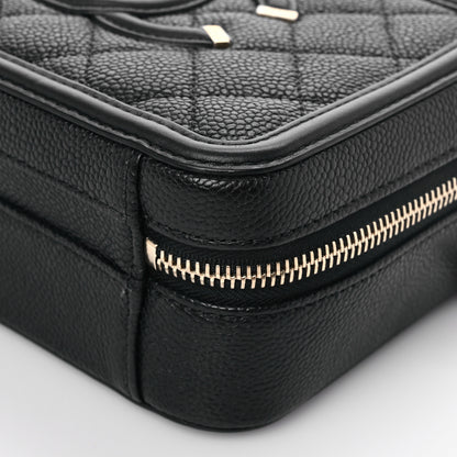 Chanel Caviar Quilted Small CC Filigree Vanity Case Black 5 of 9