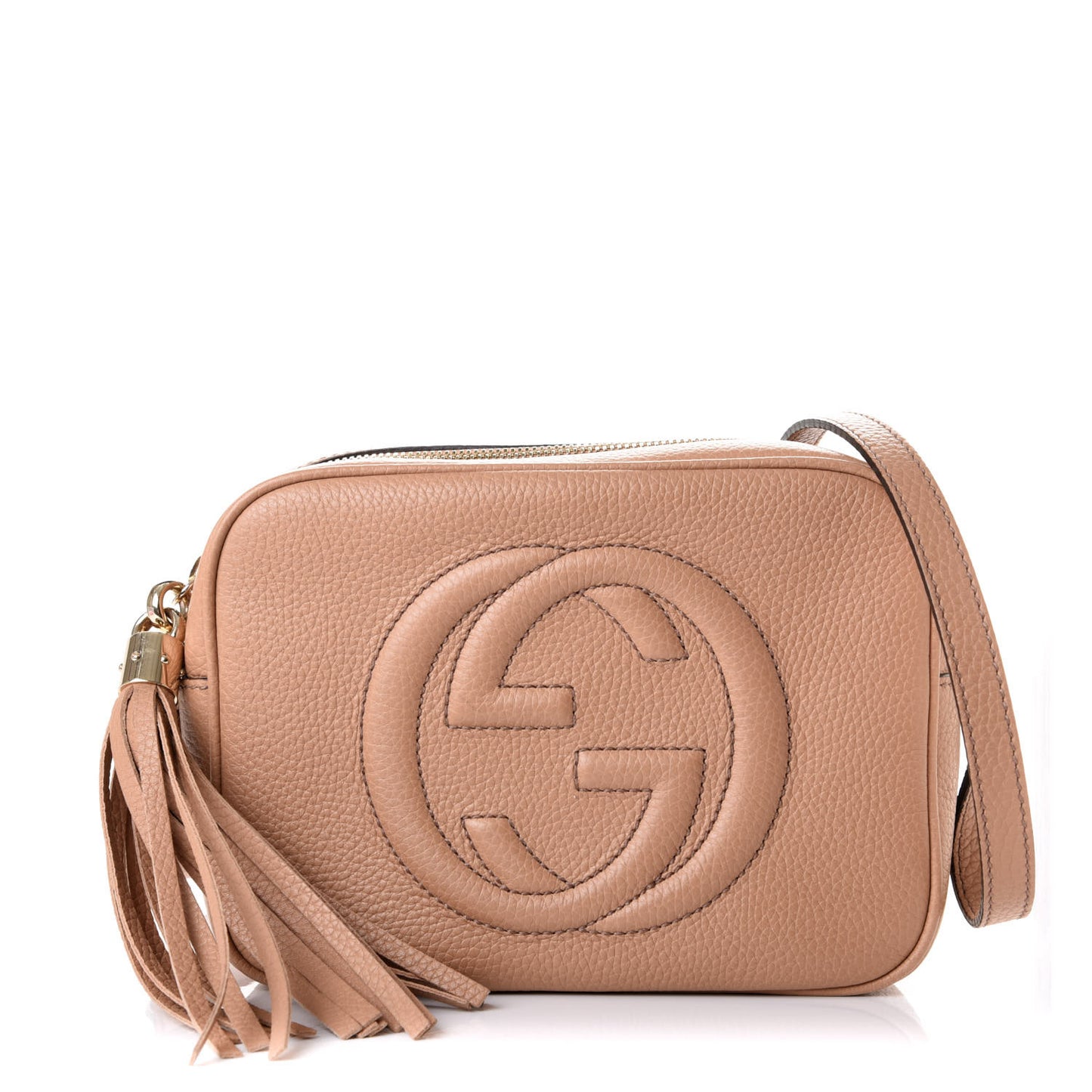 Pebbled Calfskin Small Soho Disco Bag Camelia