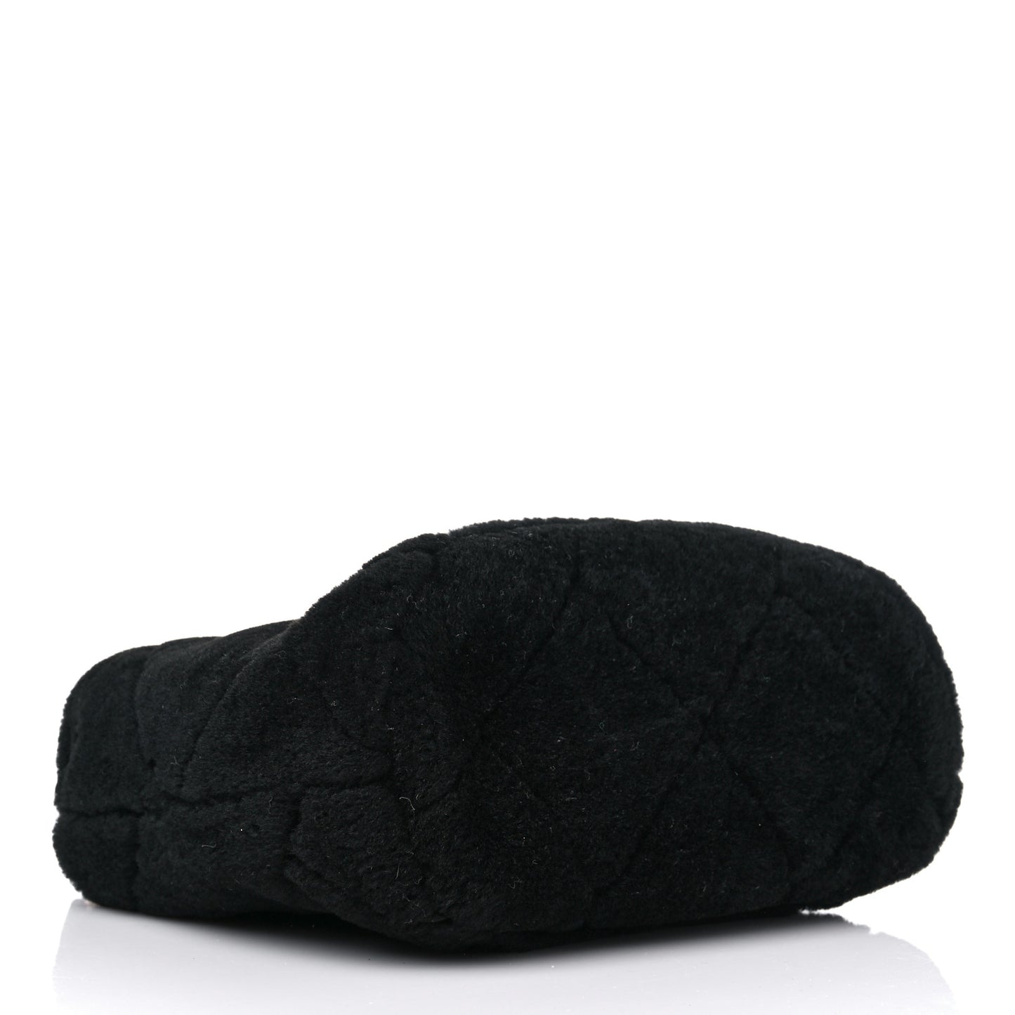 Shearling Lambskin Crystal Strass Flap Black
