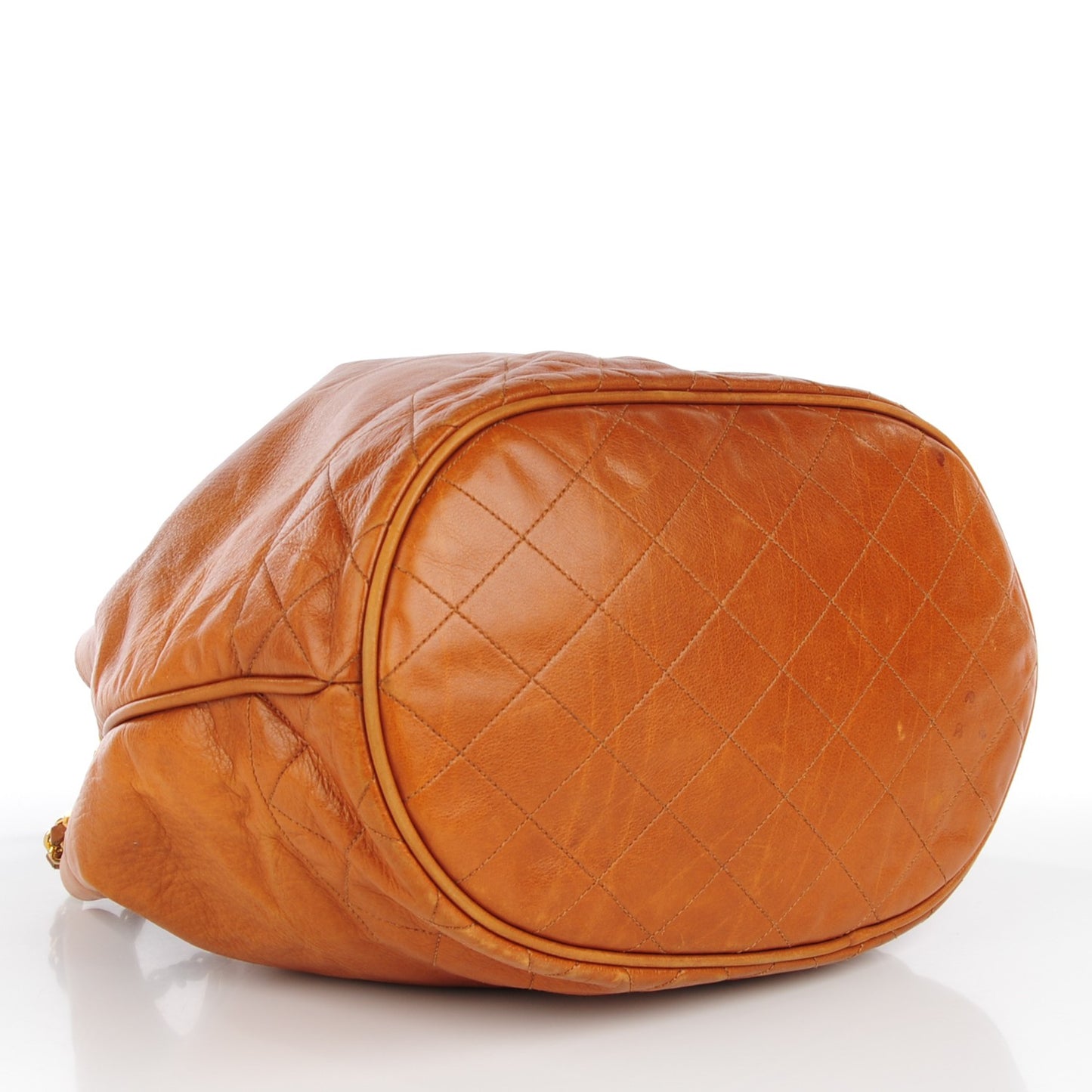 Lambskin Drawstring Shoulder Bag Tan