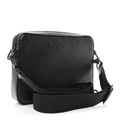 Louis Vuitton Calfskin Monogram Shadow Duo Messenger Black 3 of 9