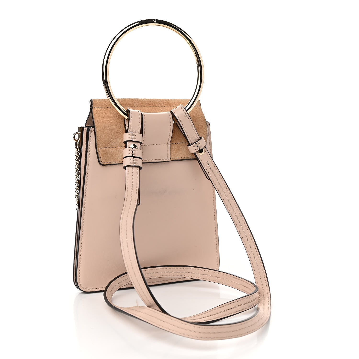 Chloe Suede Calfskin Mini Faye Bracelet Bag Cement Pink 3 of 13