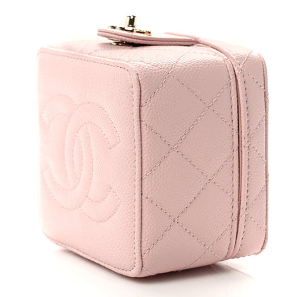 Chanel Caviar Quilted Mini Vanity Wrist Case With Chain Light Pink 11 of 12