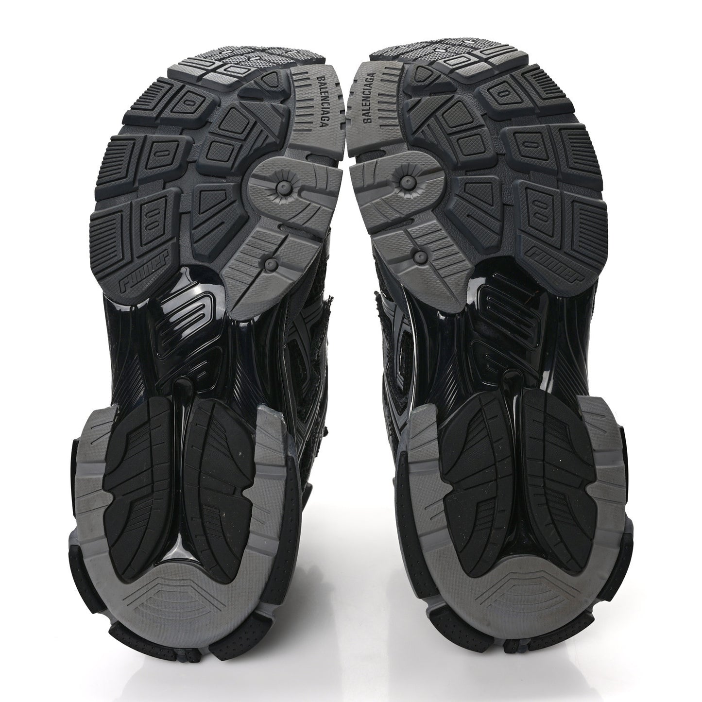 Mesh Rubber Distressed Mens Runner Sneakers 41 Black Grey
