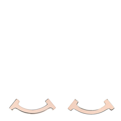 Tiffany 18K Rose Gold T Smile Stud Earrings 1 of 4