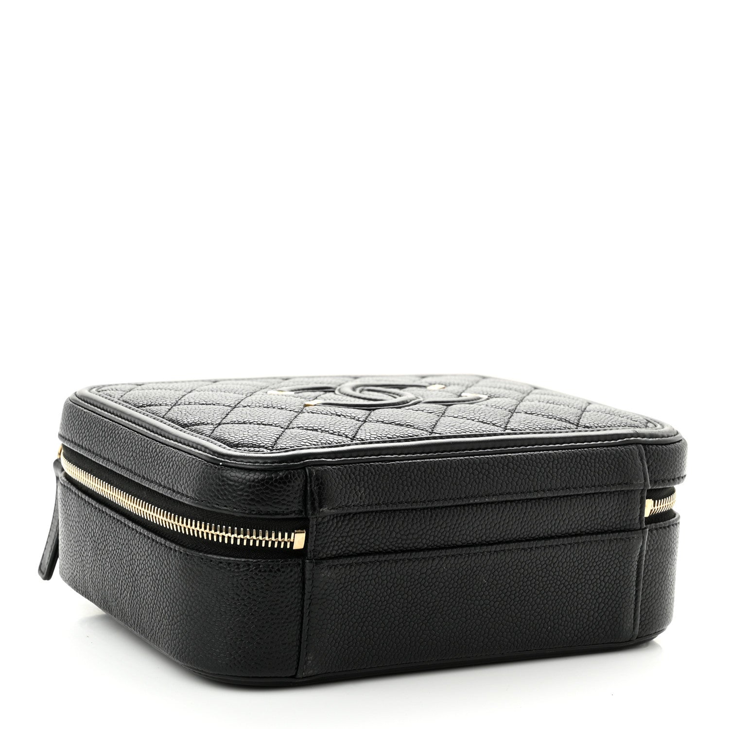 Chanel Caviar Quilted Medium CC Filigree Vanity Case Black 4 of 10