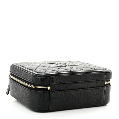 Chanel Caviar Quilted Medium CC Filigree Vanity Case Black 4 of 10