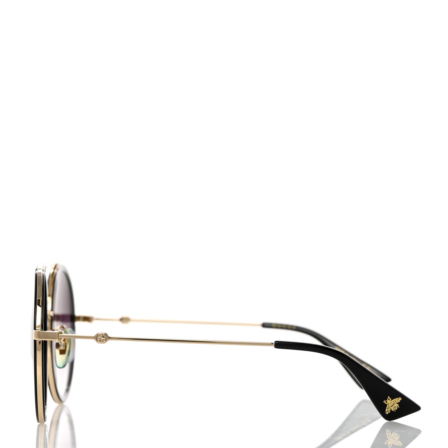 Gucci Metal Round Frame Sunglasses GG0061S Black 3 of 8