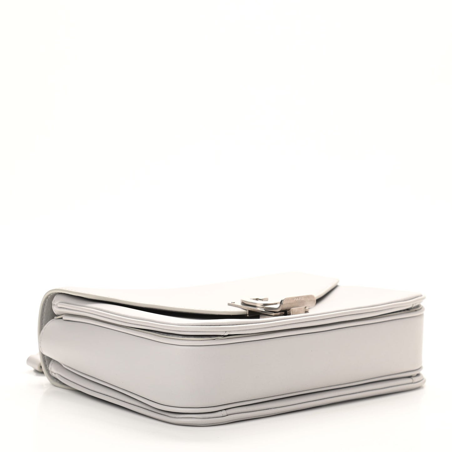 Shiny Calfskin Medium C Bag Pale Grey