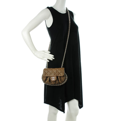 Chanel Washed Lambskin Mini Chain Around Flap Dark Beige 2 of 7