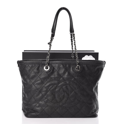 Chanel Grained Calfskin Quilted Small Daily Shopping Tote Black 14 of 14