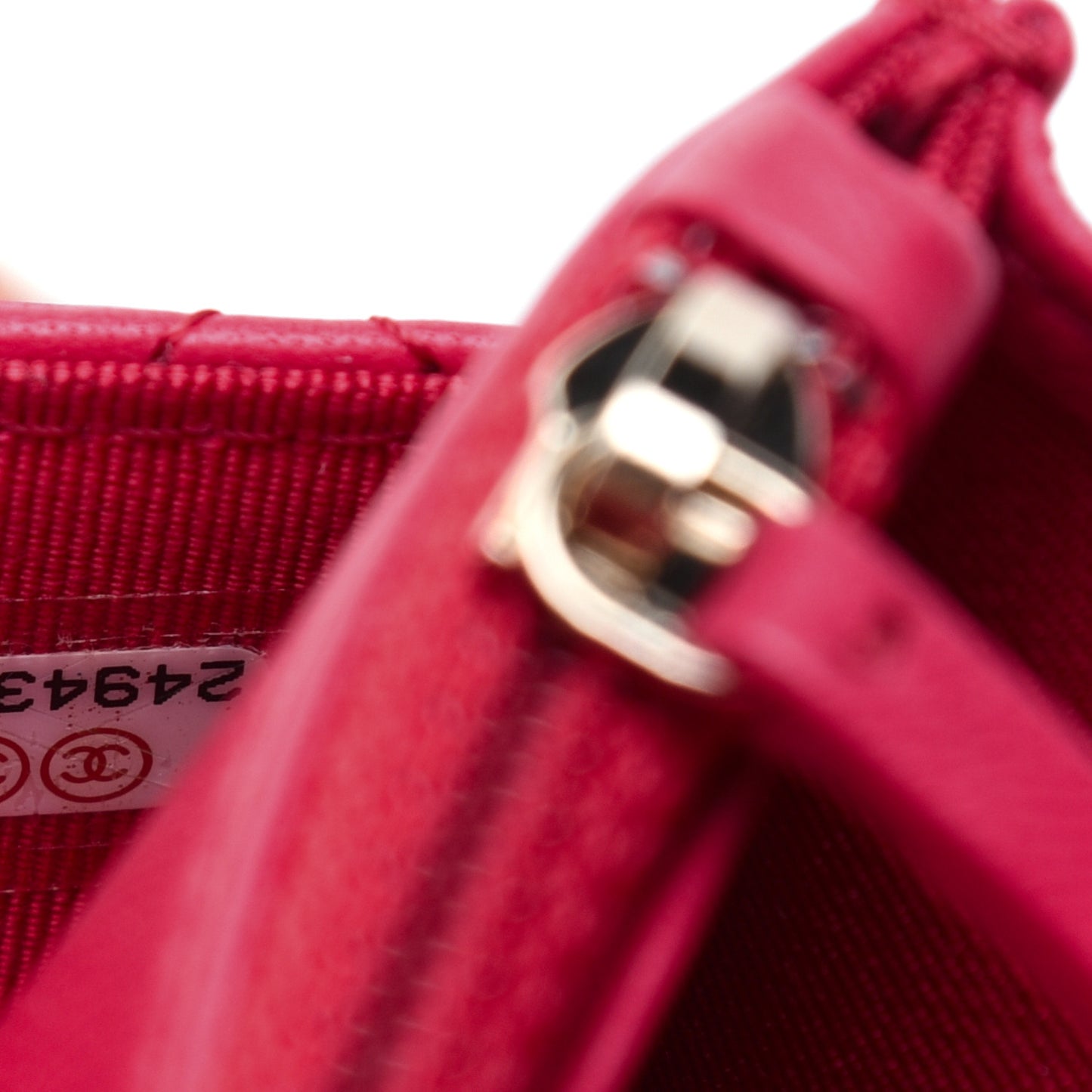 Lambskin Quilted Wallet On Chain WOC Light Red