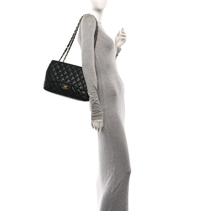 Chanel Lambskin Quilted Jumbo Single Flap Black 2 of 9