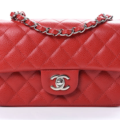 Chanel Caviar Quilted Mini Rectangular Flap Red 7 of 10