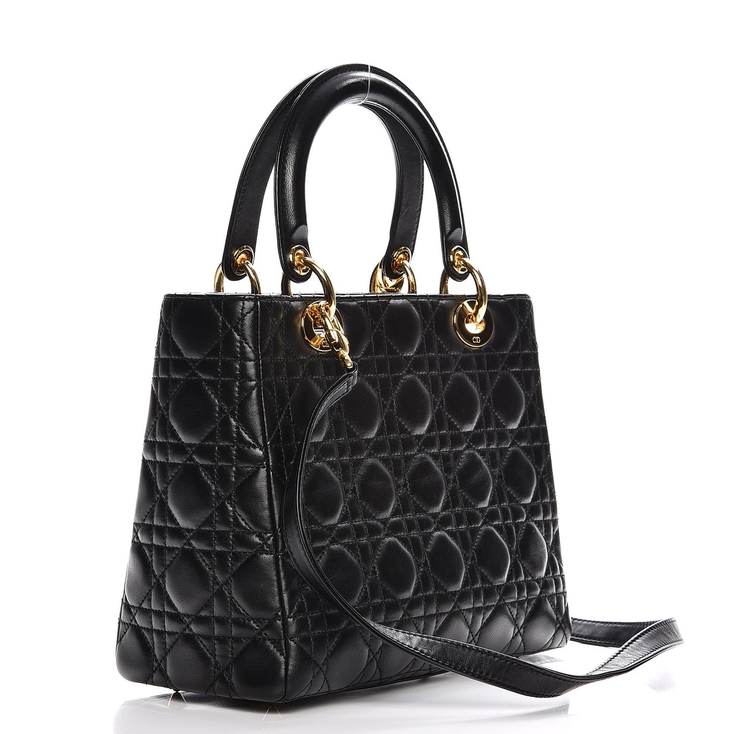 Lambskin Cannage Medium Lady Dior Black