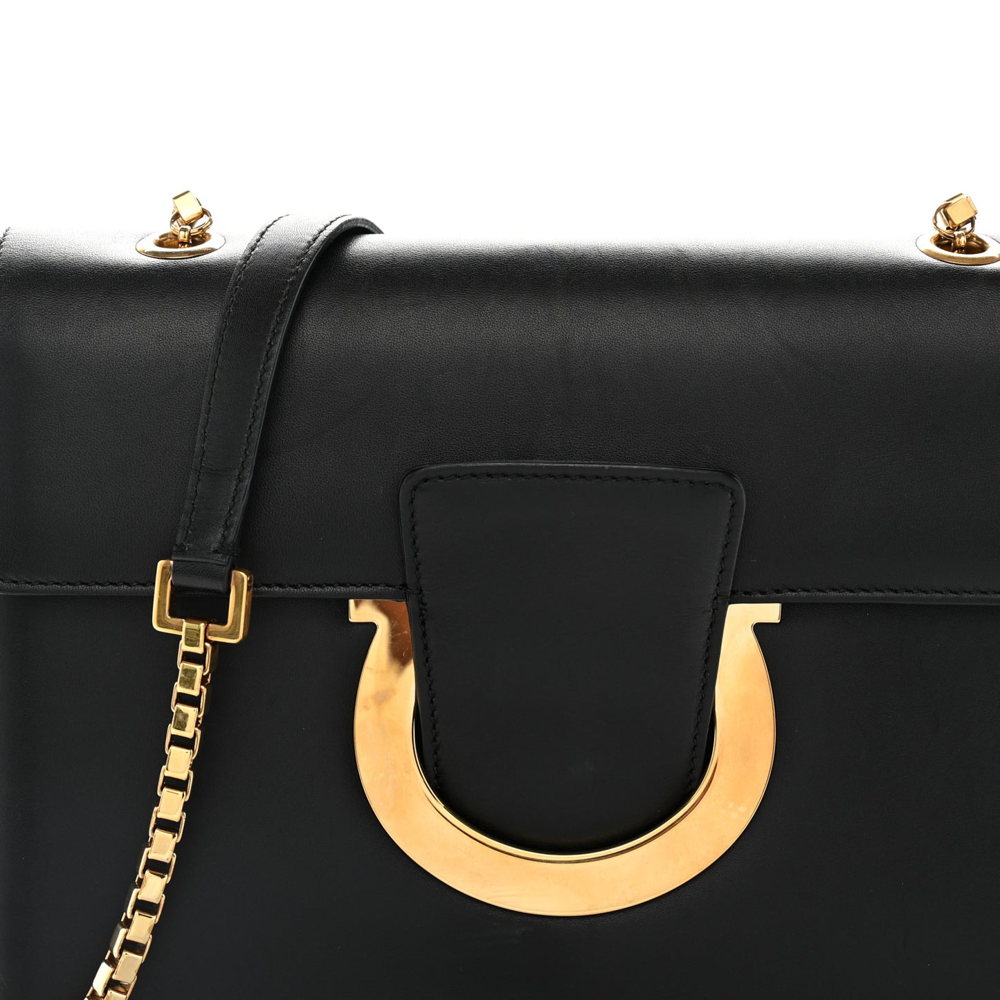 Calfskin Thalia Flap Shoulder Bag Black