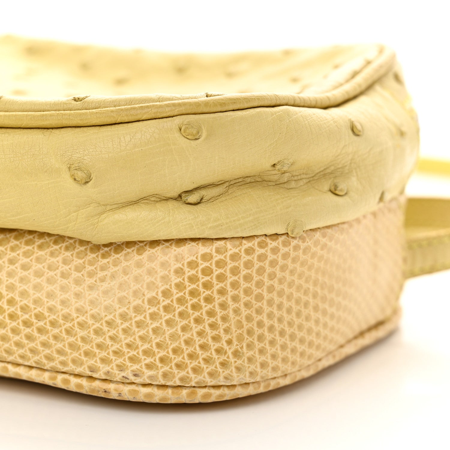 The Row Ostrich Lizard Mini Twin Crossbody Bag Yellow 9 of 15