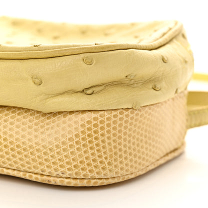The Row Ostrich Lizard Mini Twin Crossbody Bag Yellow 9 of 15