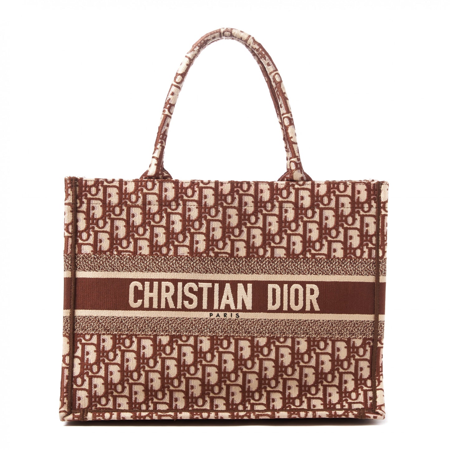 Oblique Medium Book Tote Brown Multicolor