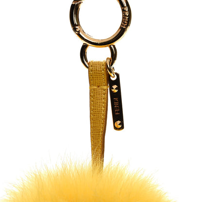 Fendi Fox Fur Pom Pom Bag Charm Yellow 4 of 5