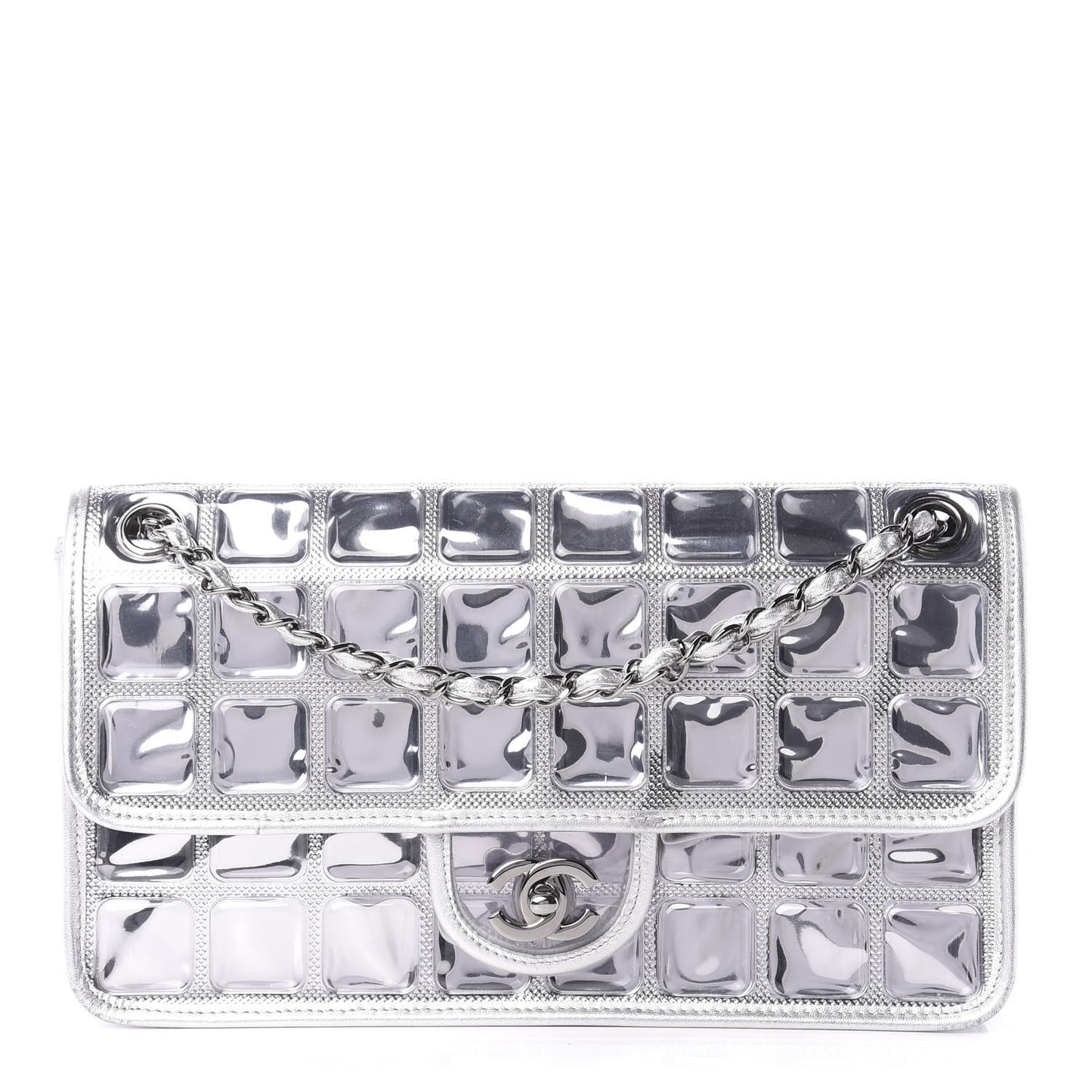 Vinyl Large Ice Cube Flap Silver