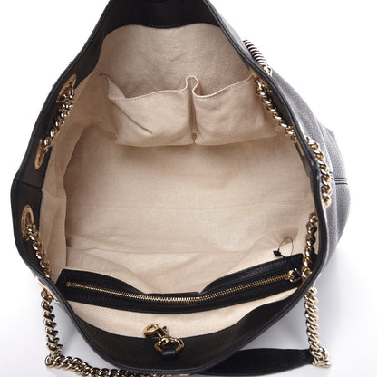 Gucci Pebbled Calfskin Medium Soho Chain Shoulder Bag Black 5 of 8