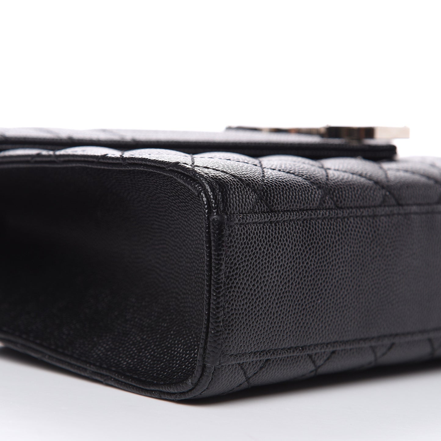 Grain De Poudre Textured Mixed Matelasse Triquilt Medium Monogram Satchel Black