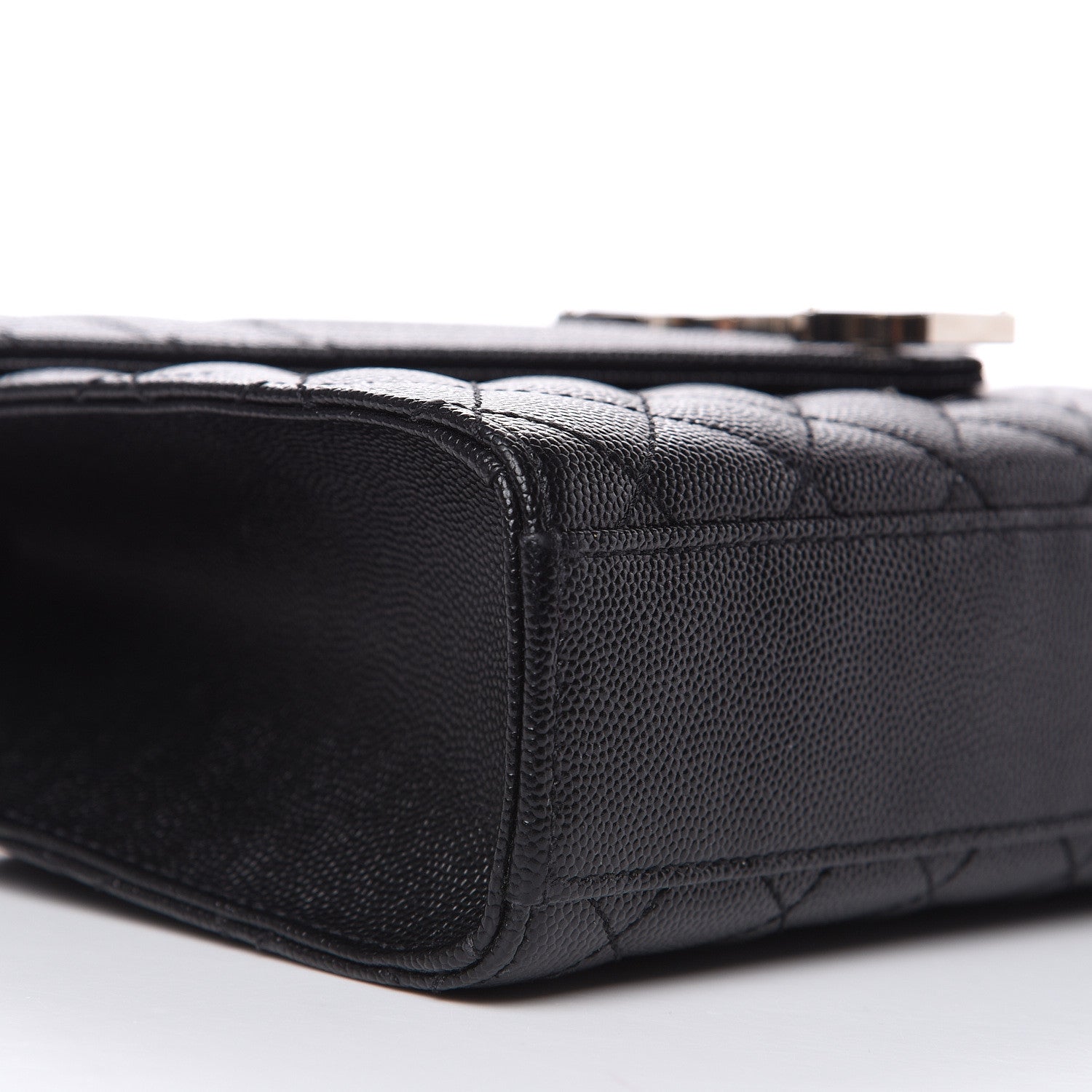 Saint Laurent Grain De Poudre Textured Mixed Matelasse Triquilt Medium Monogram Satchel Black 8 of 9