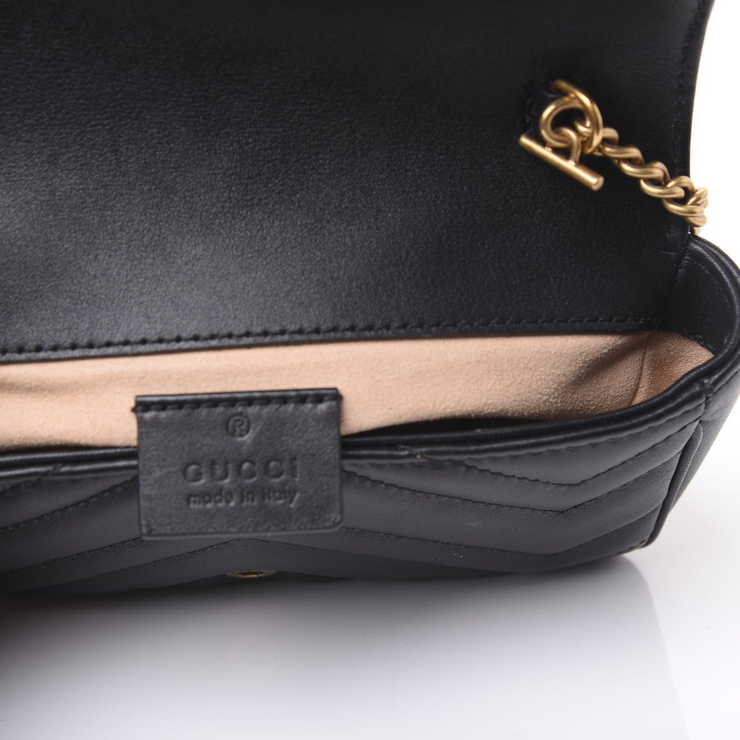 Calfskin Matelasse Super Mini GG Marmont Shoulder Bag Black