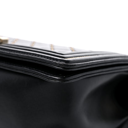 Chanel Lambskin Chain Quilted Medium Boy Flap Black 8 of 14