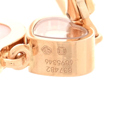 Chopard 18K Rose Gold Diamond Pink Opal Floating Happy Diamonds Hearts Earrings 4 of 4
